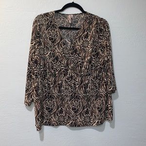 Womens black and brown blouse
